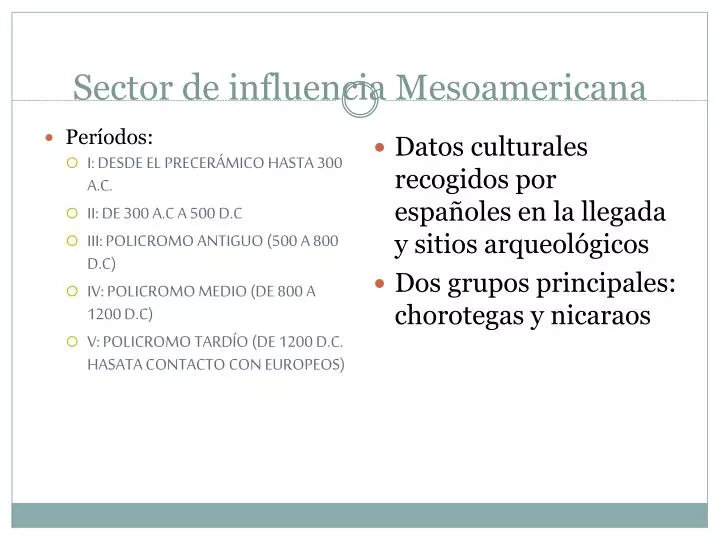 sector de influencia mesoamericana
