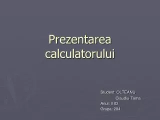 prezentarea calculatorului