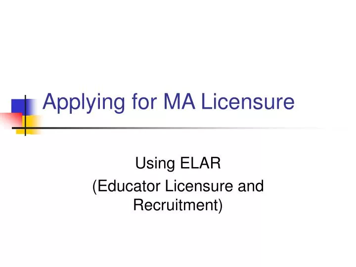 applying for ma licensure