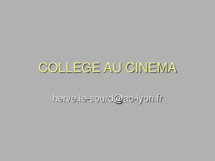 college au cinema