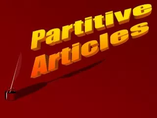 Partitive Articles