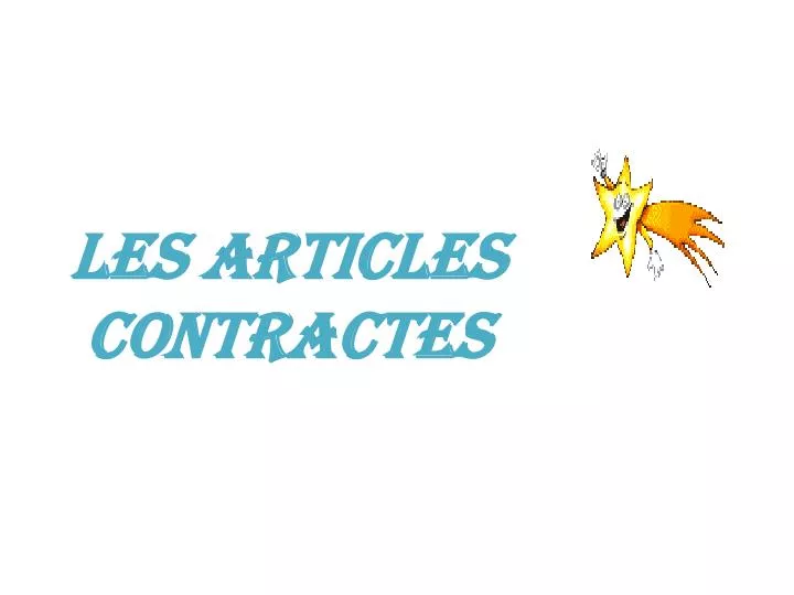 les articles contractes