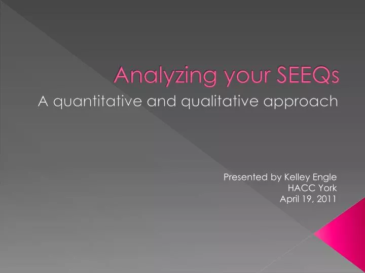 analyzing your seeqs