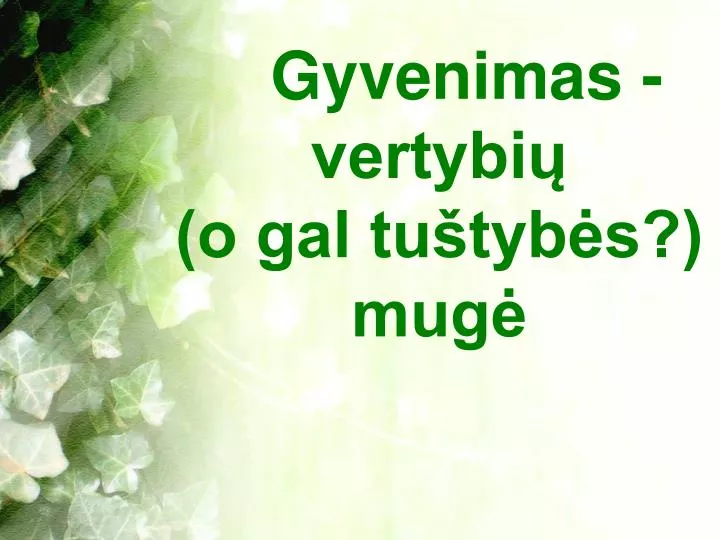 gyvenimas vertybi o gal tu tyb s mug