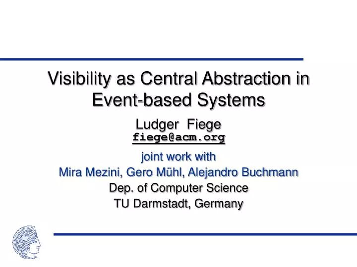 visibility as central abstraction in event based systems
