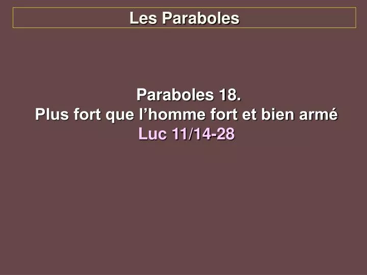 les paraboles