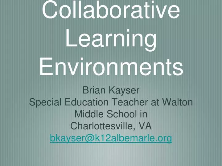 creating collaborative learning environments
