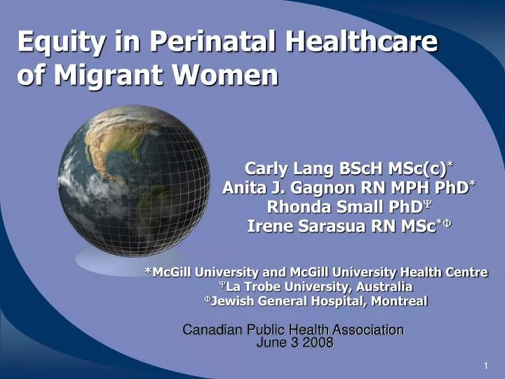 equity in perinatal healthcare of migrant women