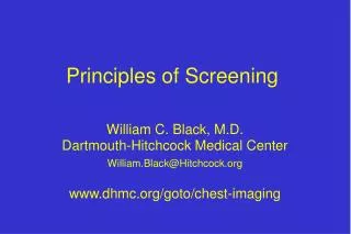 Principles of Screening