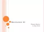Recitation #1 - slide 1