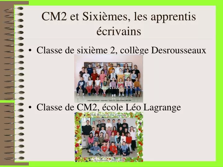 cm2 et sixi mes les apprentis crivains