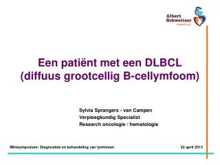 een pati nt met een dlbcl diffuus grootcellig b cellymfoom