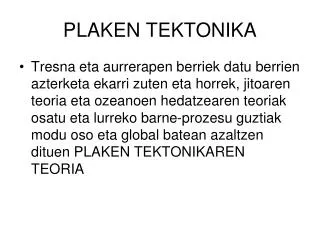 plaken tektonika