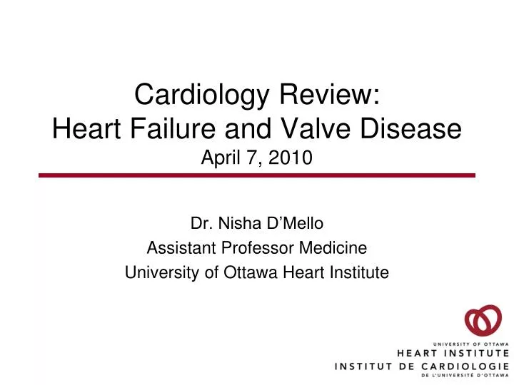 cardiology review heart failure and valve disease april 7 2010