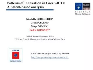 Patterns of innovation in Green-ICTs: A patent-based analysis