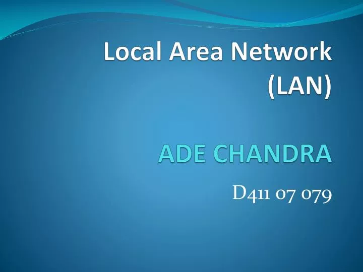 local area network lan ade chandra