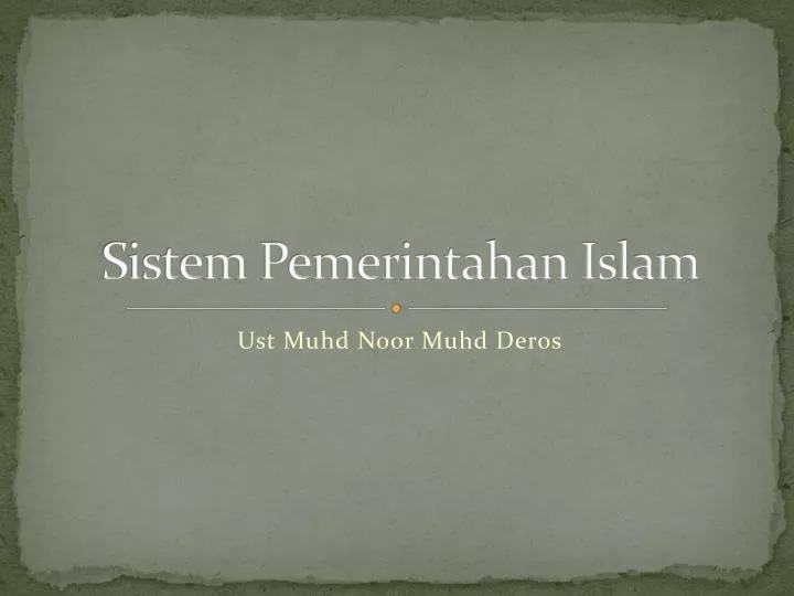 sistem pemerintahan islam