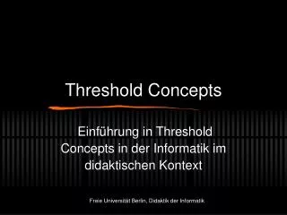 threshold concepts