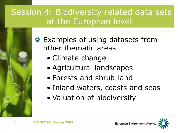 session 4 biodiversity related data sets at the european level
