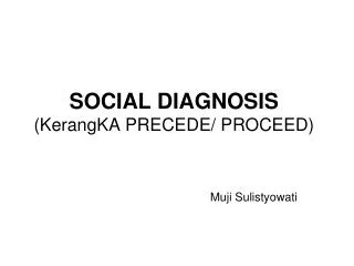 SOCIAL DIAGNOSIS (KerangKA PRECEDE/ PROCEED)