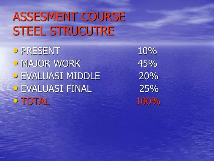 assesment course steel strucutre