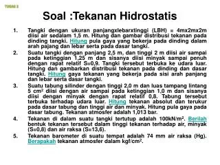 soal tekanan hidrostatis
