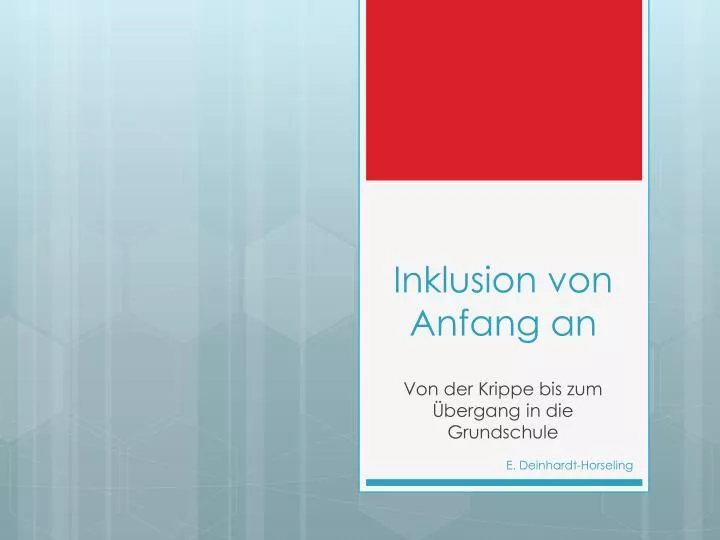 inklusion von anfang an
