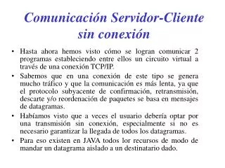 comunicaci n servidor cliente sin conexi n