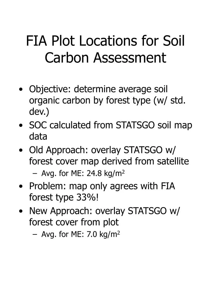 fia plot locations for soil carbon assessment