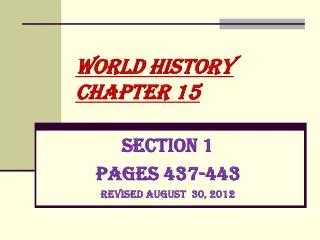 World History Chapter 15