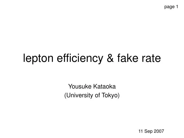 lepton efficiency fake rate