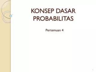 konsep dasar probabilitas