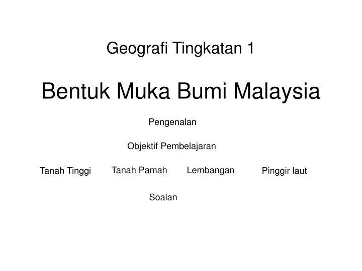 bentuk muka bumi malaysia