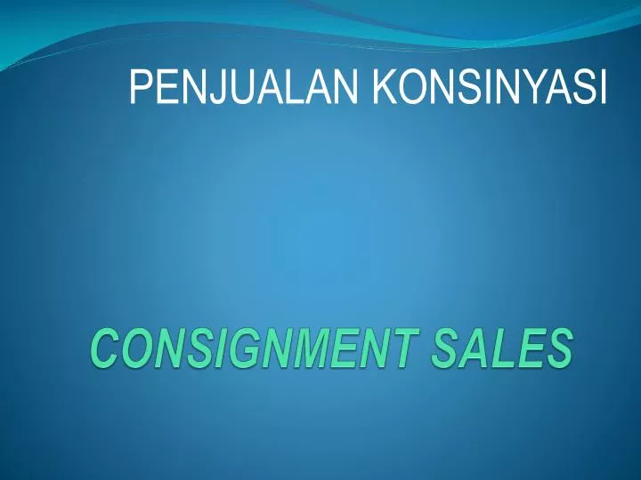 consignment sales