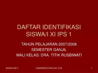 daftar identifikasi siswa i xi ips 1