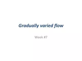 gradually varied flow