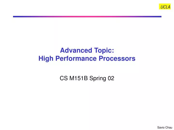 advanced topic high performance processors