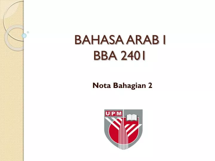 bahasa arab i bba 2401