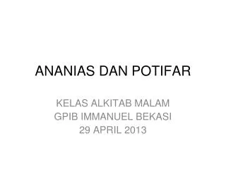 ananias dan potifar