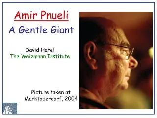 David Harel The Weizmann Institute