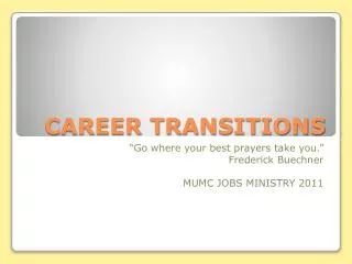 CAREER TRANSITIONS