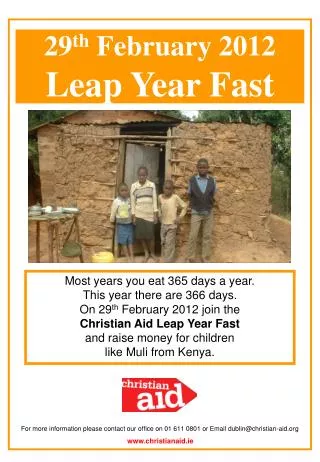 29 th February 2012 Leap Year Fast