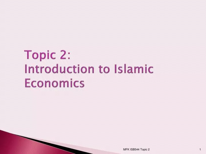 topic 2 introduction to islamic economics