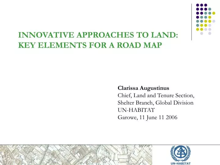 innovative approaches to land key elements for a road map