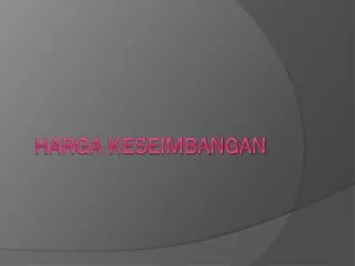 harga keseimbangan