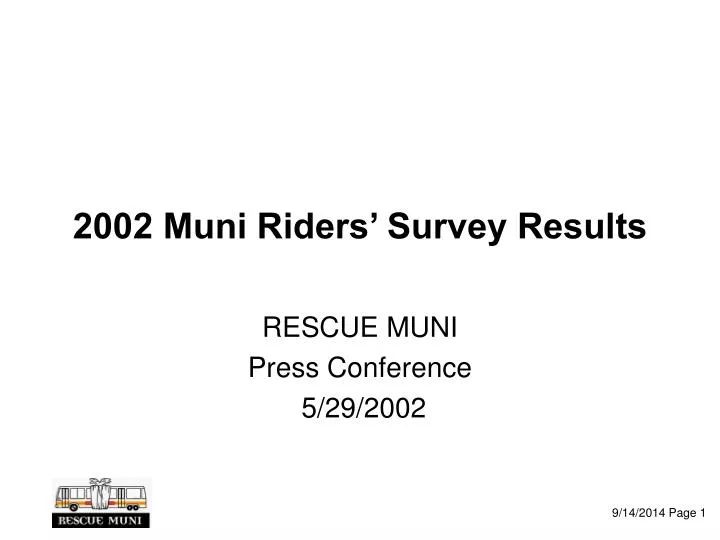 2002 muni riders survey results