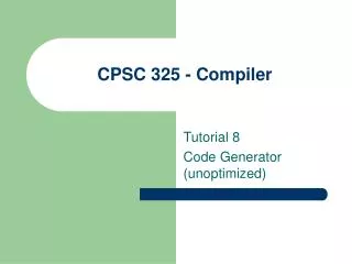 CPSC 325 - Compiler