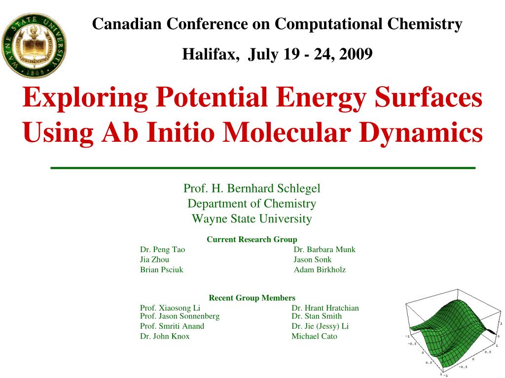 PPT - Exploring Potential Energy Surfaces Using Ab Initio Molecular ...