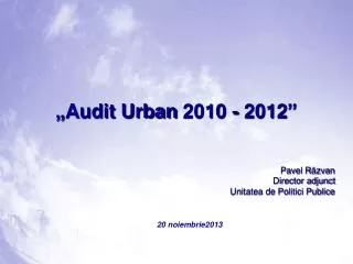 audit urban 2010 2012
