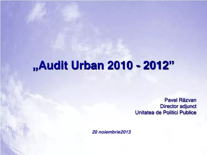 audit urban 2010 2012